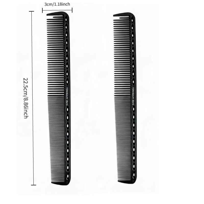 TEMU 2pcs Black Styling Comb Fine Tooth Heat Resistant Anti Static Hairbrush Salon Use