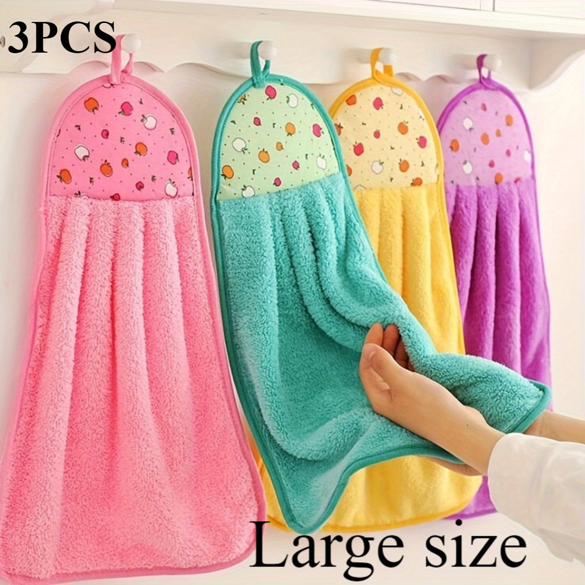 set of 5 adorable hand towels for the bathroom complete with handkerchiefs and wiping cloths   kitchen towels are designed to   water   without leaving lint behind details 2