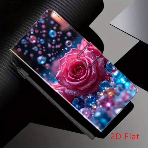 phone case 2d flat neon roses luxury synthetic leather flip wallet phone case suitable for lg k71 k62 k61 k52 k50 k42 k22 k20 g8x g8s g8 v50 thinq and stylo 6 5 2d flat