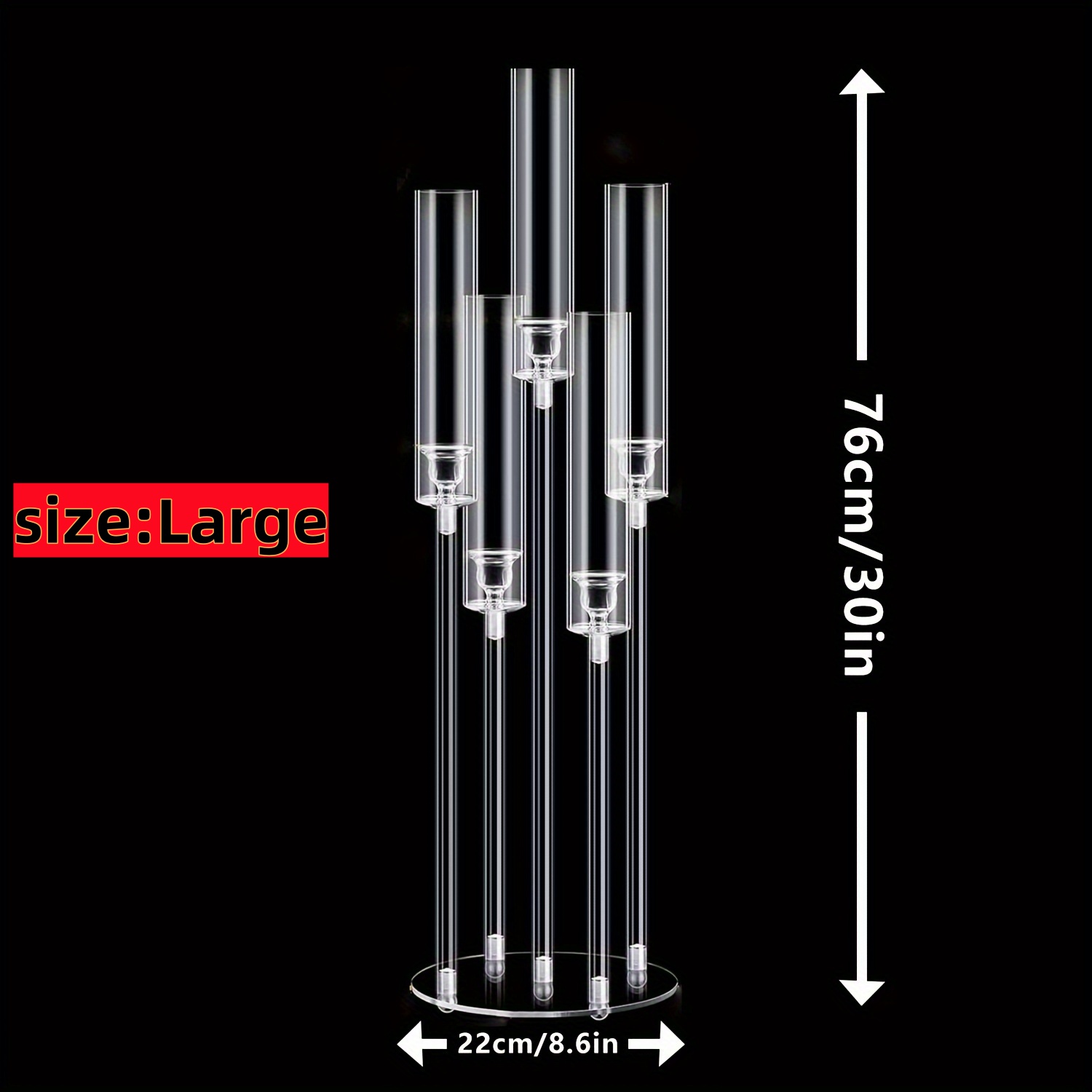 Image of 1pc 5 Arm Candle Holder, Transparent Candle Holder, Wedding Acrylic Candle Holder, 's Table Decoration, Holiday Party Spring Graduation Decoration, Christmas, Halloween