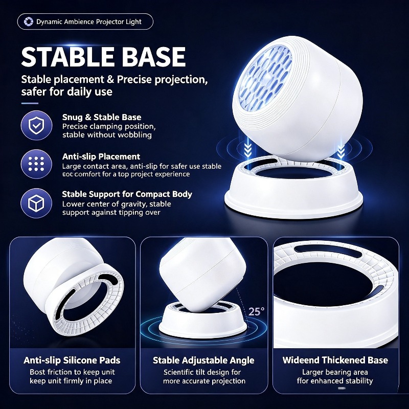 TEMU Creative Led Projection Night Light, Led Starlight Ocean Projection Lamp, 360Â° Rotating Dynamic Projection Table Lamp, Plug-in Ambient Light,