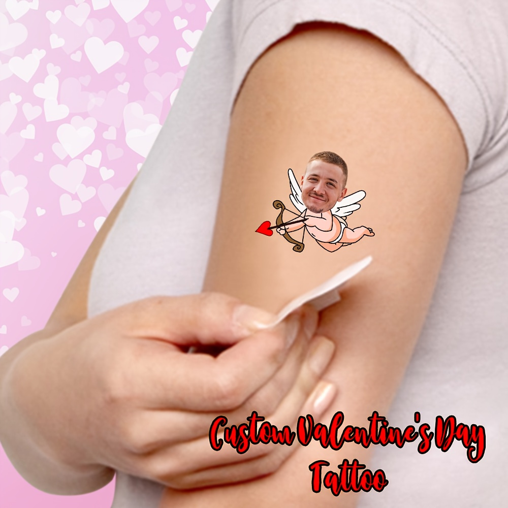 TEMU 15 tatuajes faciales temporales personalizados para de San Valentín - un diseño de personalizado, como regalo para cónyuges, , novios, novias y