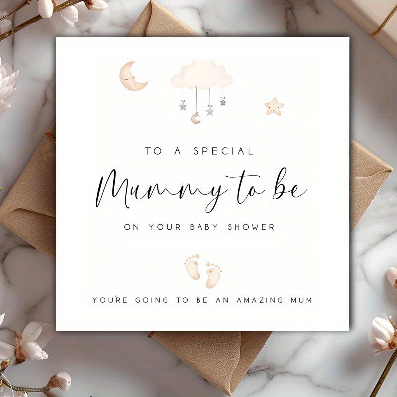 TEMU 1pc Fun Baby Shower Greeting Card - "to Mom" - Perfect For Pregnancy And Gifts, Ideal For Birthdays, Mother's Day, And Welcome Baby Parties,
