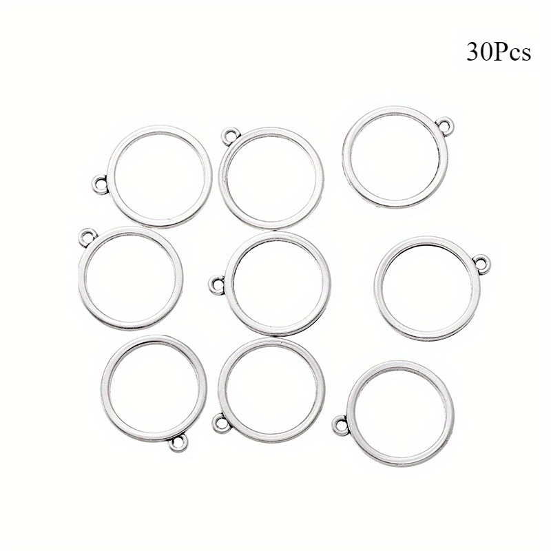 Image of 30pcs Alloy Frame Uv Drip Glue Model With Hollow Frame Round Bottom Bracket Pendant Accessories Suitable For Making