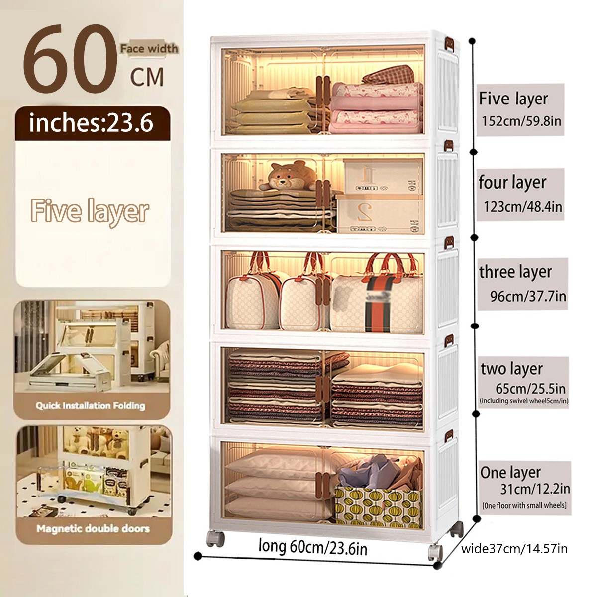 TEMU de rangement d'entrée en plastique empilable et pliable, organisateur d'entrée mobile à plusieurs niveaux, panneau de porte -poussière et