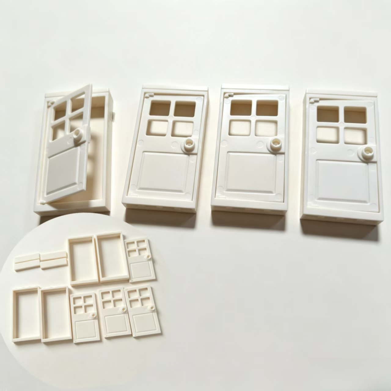 TEMU 4pcs Mini Dollhouse Doors, Openable Plastic Simulation Dollhouse Doors, Handmade Cottage, Functional Opening And Closing, Realistic , Durable