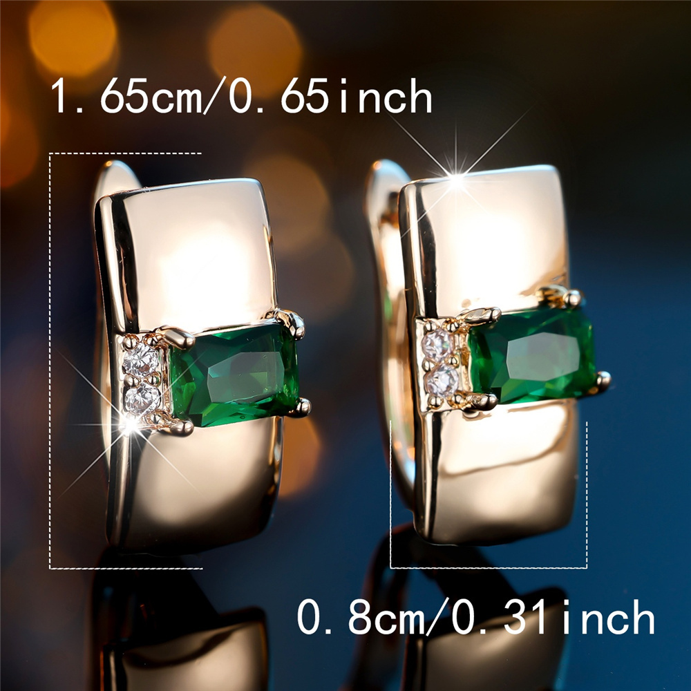 Elegant Drop Earrings with Rectangle-Cut Green Stones