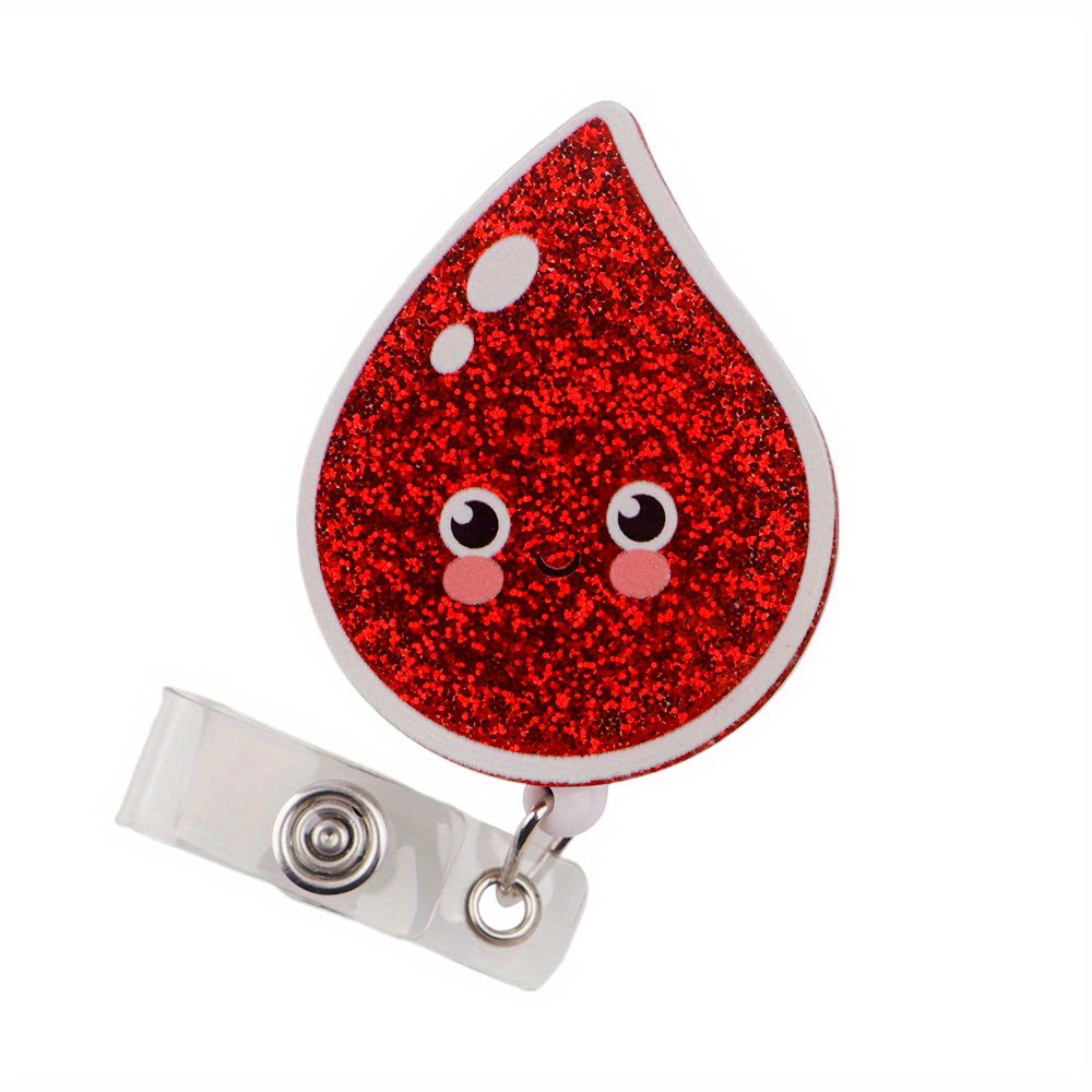 2d Retractable Id Card Holder Reel For Doctors, Featuring An Adorable Cartoon Design, Suitable For Nurses And Hospital Staff, Includes Lanyard