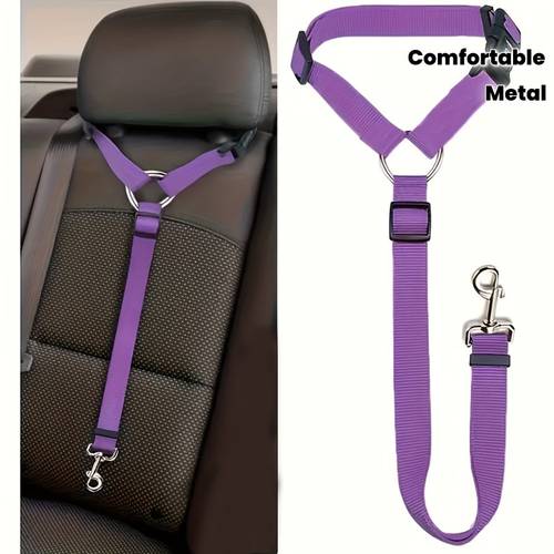 1pc adjustable dog safety harness vest with sturdy metal padded vest suitable for car restraint system ergonomic support harness for small dogs vehicle leash for travel suitable for pet travel