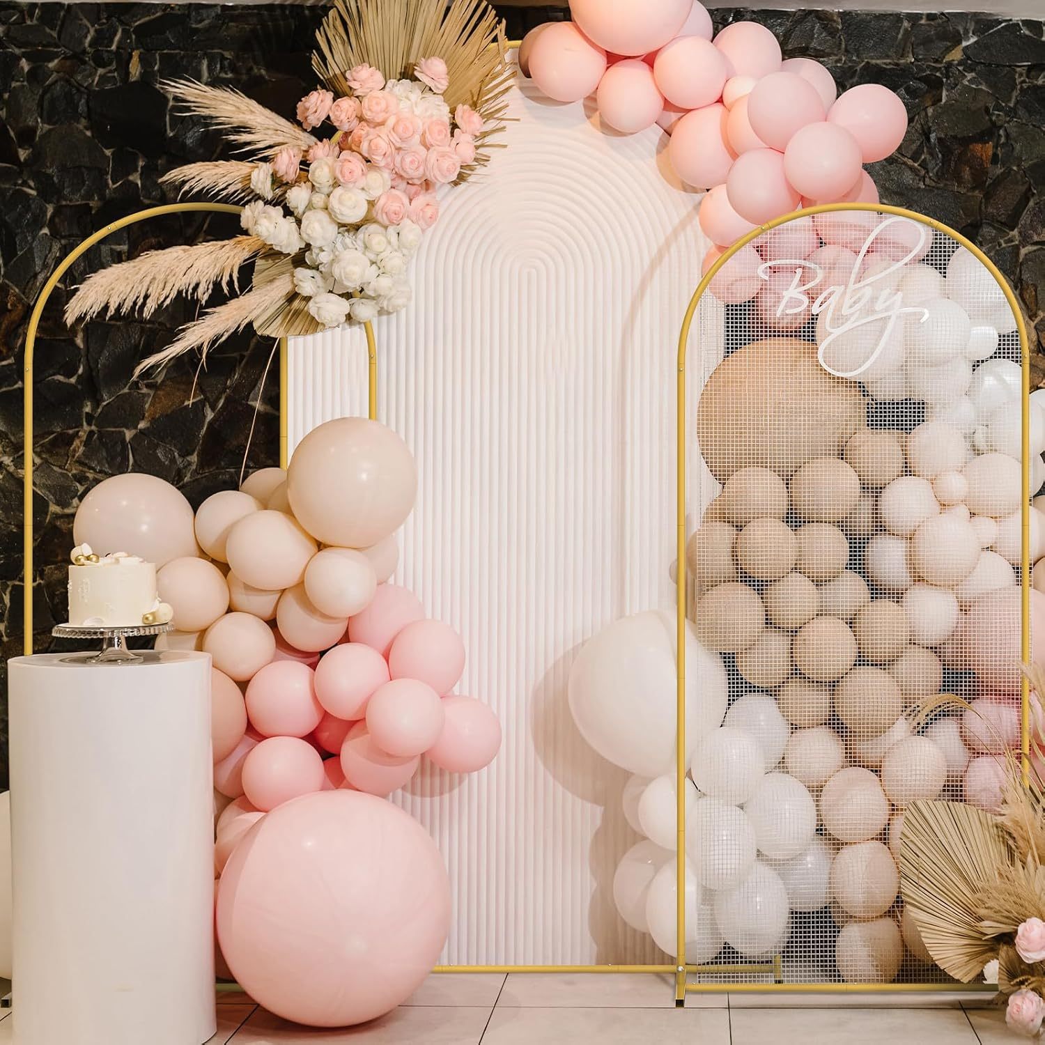 Gold Arch Backdrop Stand Set Of 3 (6ft/6.6ft/7.2ft) Metal Wedding Arch