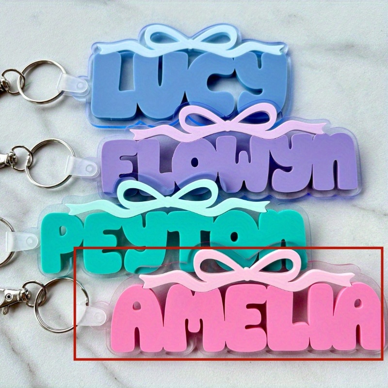 TEMU Custom Bow Backpack Tags Diy Book Pendants Suitable For School Name Tags, Lunch Bag Labels, Personalized Backpack Decorations, And Diaper Bag