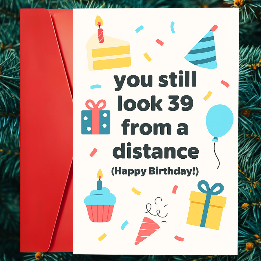 TEMU Adult Single Sheet Humorous Birthday Card, Featuring A Funny Age-related Joke, Celebrating , Family, Or Colleagues