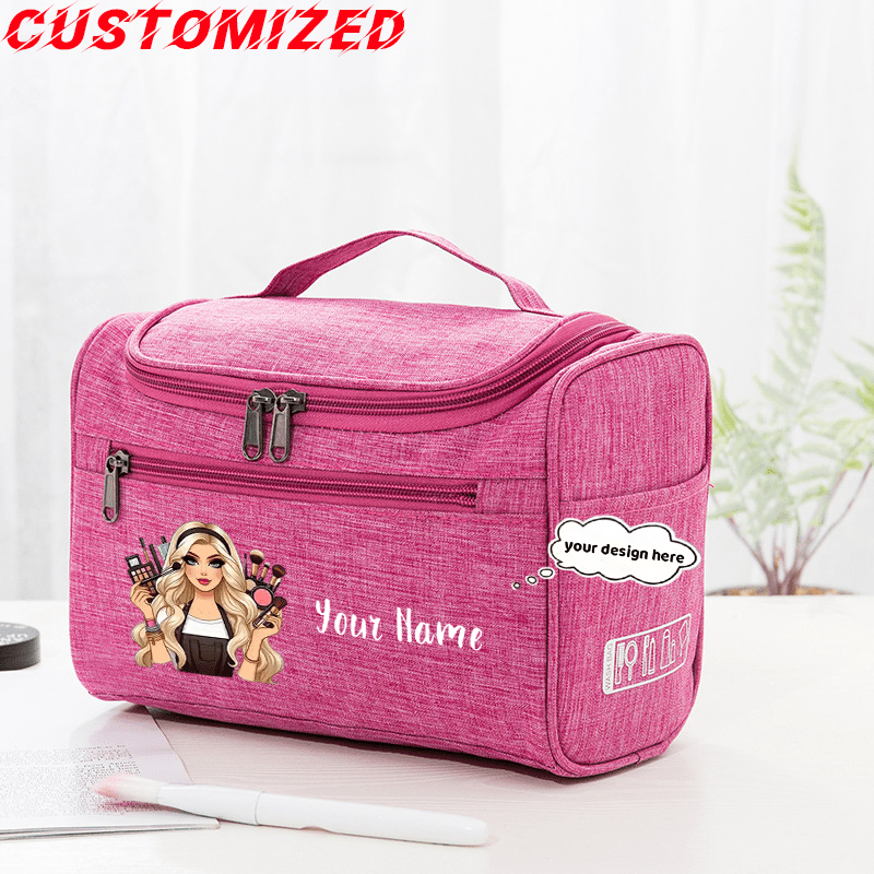 TEMU Borsa Trucco Portatile Personalizzata con per Donne, Organizzatore Toilette per Parrucchiere con Personalizzato. Borsa Cosmetici Multicolore con