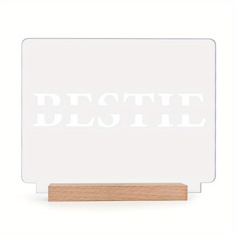 TEMU 2d Flat - [2d Flat] A Customized 2d Flat Acrylic Ornament Featuring 'bestie' For Friendship, Designed For Desktop Display. It Includes Space For