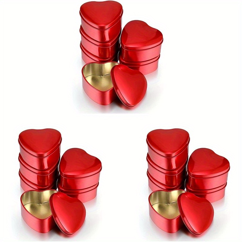 

18pcs Heart Shaped Metal Tins Box With Candy Boxes Heart Empty Tin Candies Jar For Valentines Day Birthday