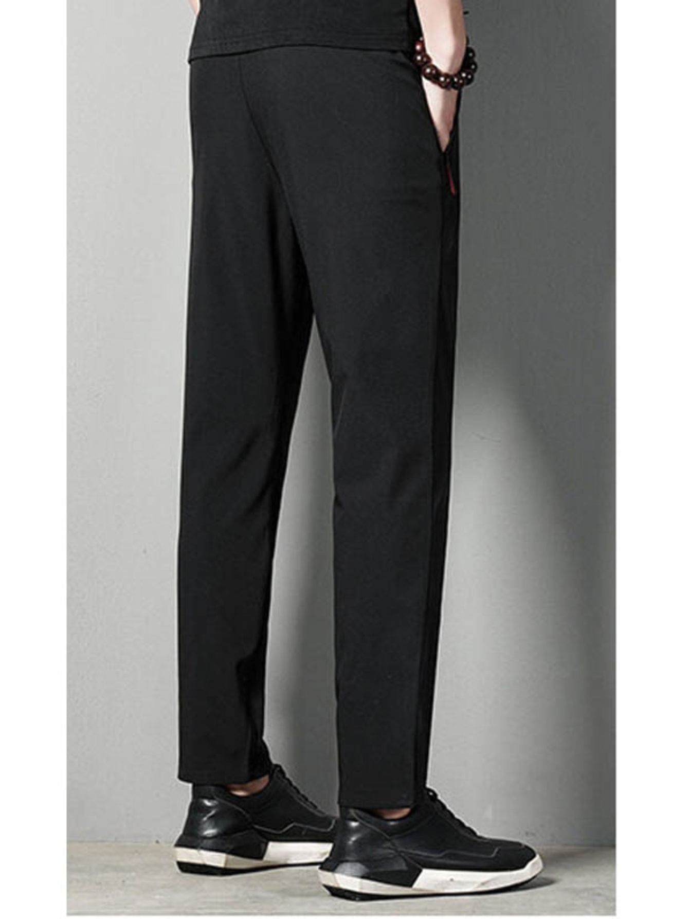 lightweight and quick drying mens trousers pleated straight   simple and versatile fabric   and comfortable   cut is fashionable and stylish zipper   convenient and practical suitable for leisure and sports in many scenes multiple colors are   to show personality easy to match to create a   of styles black 2