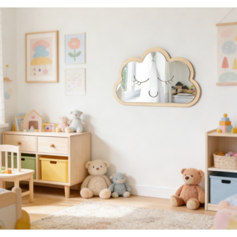 Decorative Acrylic Mirror Wall Mirror for Kids Room, Cloud Design
