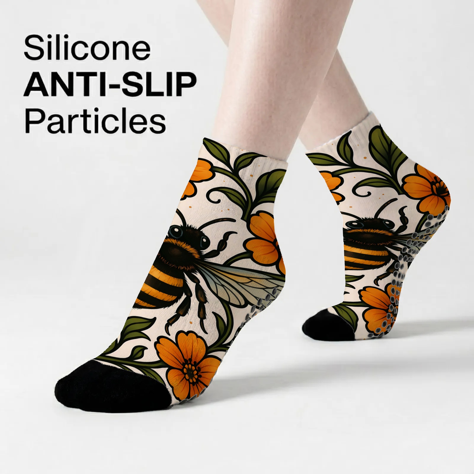 TEMU 1 Pair Of Unisex Short Yoga Socks With Patterns, Featuring Anti-slip Particles For Comfortable Wear. Suitable For Yoga, Ballet, Pilates, Gym