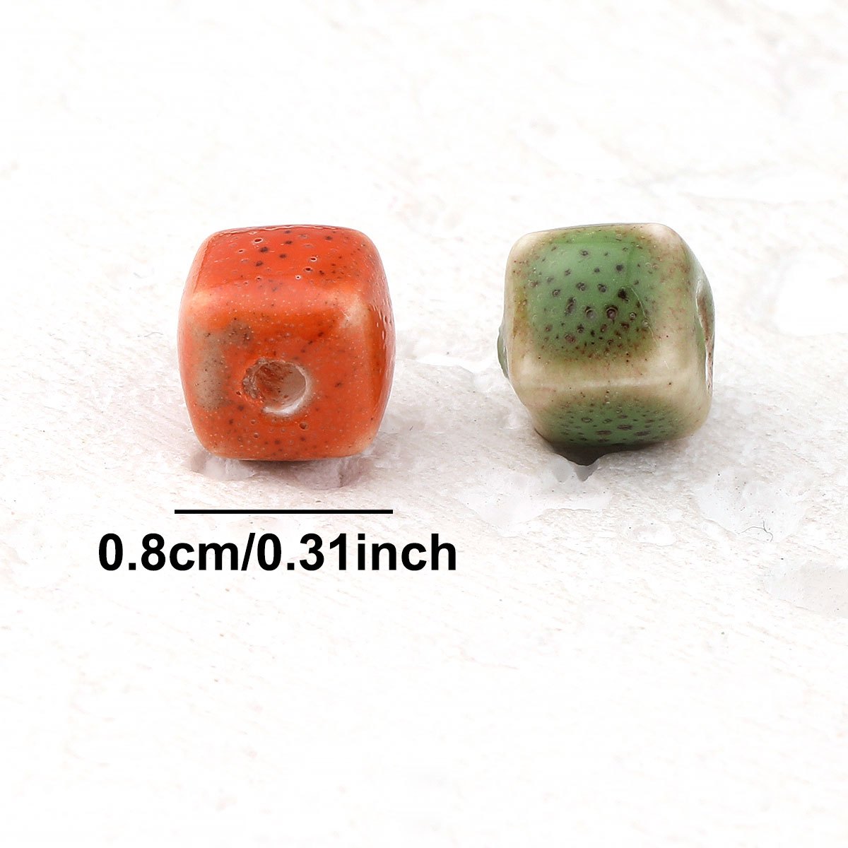 25pcs Vintage Speckled Glazed Ceramic Beads for DIY Jewellery Making