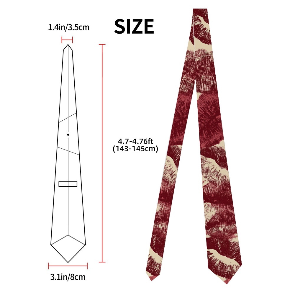 TEMU Corbata con estampado de , 1 pieza - Regalo de San Valentín, adecuada para , regalos para , casual, , corbata para , fiestas, eventos de oficina