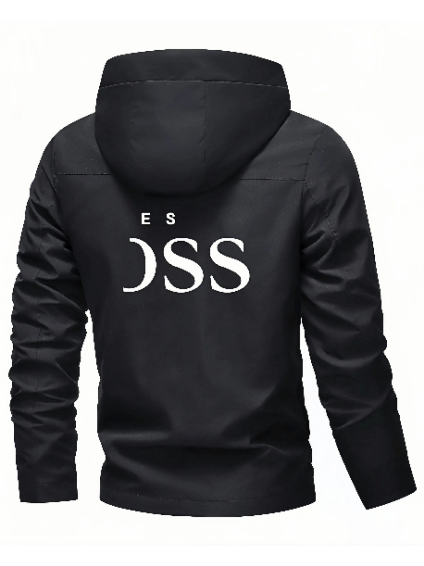 Heren Lente en Herfst Letter Print Hoodie met Rits en Zak, Casual Outdoor Sportjas