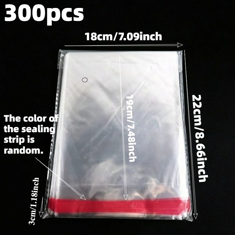 TEMU 300pcs Ydicoc Transparent Plastic Packaging Bags Roll-up Closure Suitable For Jewelry, Gifts, Bookmarks & Accessories - Rollable Seal Strip Bags