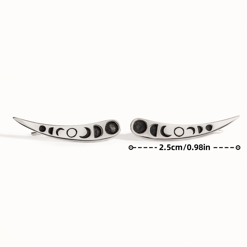 TEMU Orecchini a con luna curva , eleganti gioielli per le orecchie in rame, un regalo per le feste per donne o una decorazione per la