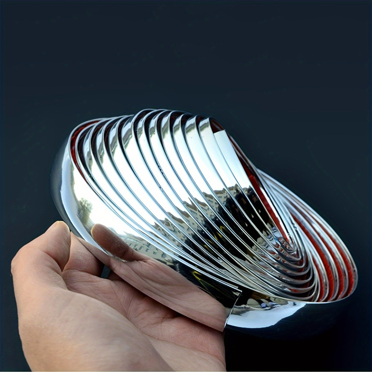 TEMU 1 Roll Silver Chrome Pvc Car Trim Strips, Universal Fit For Vehicle Window Decoration, Easy To Apply, Durable Shine Finish