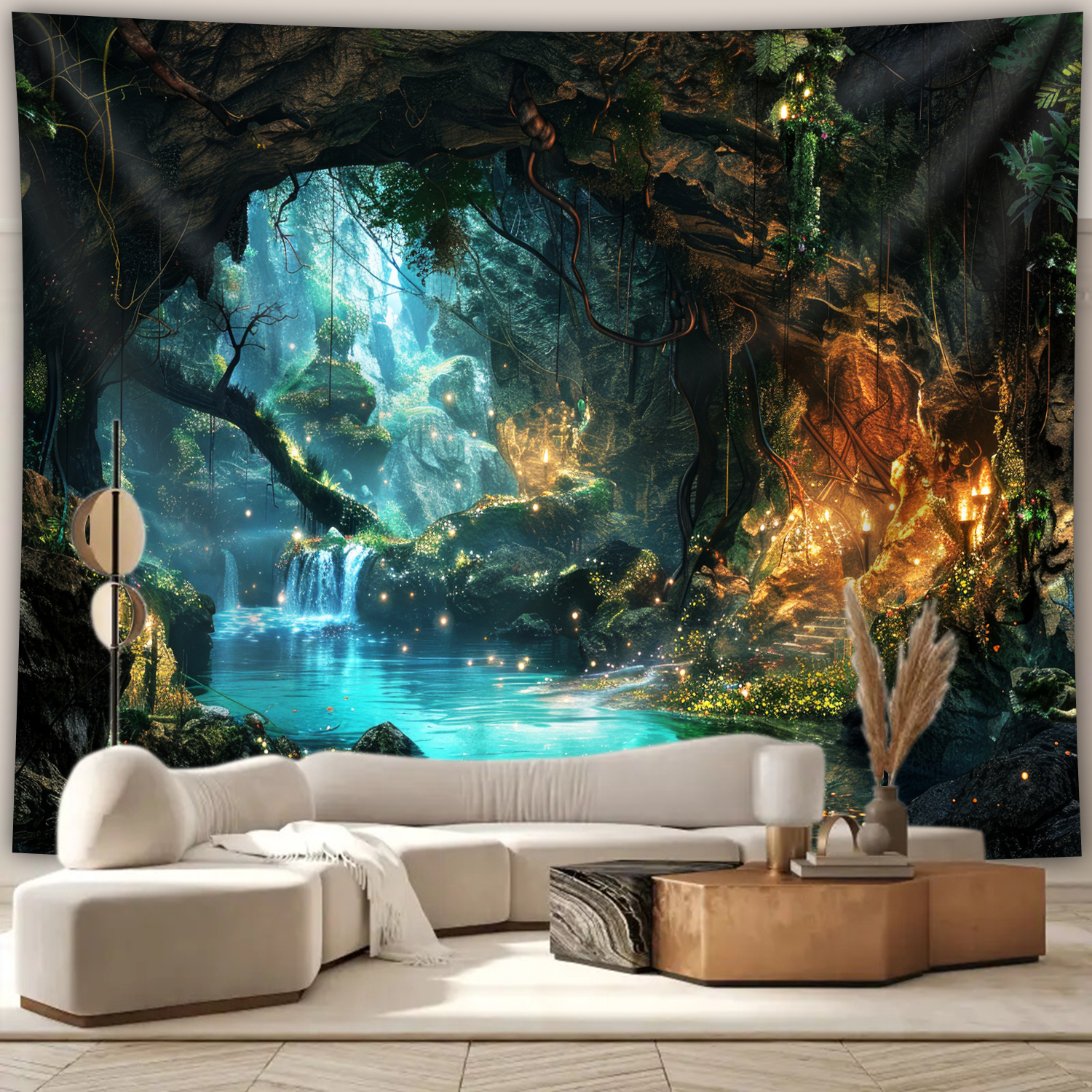Fantasy Tree Cave Tapestry Large Landscape Wall Decor For Home_voghion.com