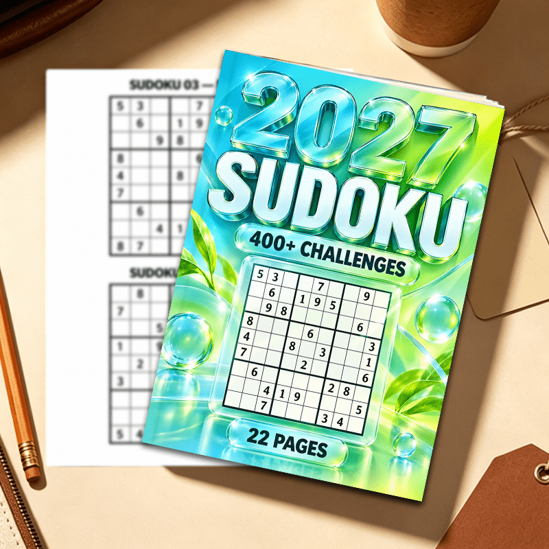 Fresh Green Crystal Transparent Sudoku Puzzle Book