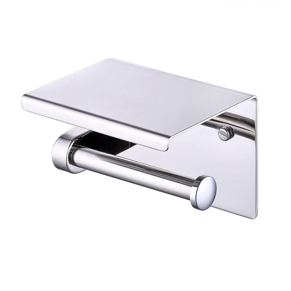 Image of Atoplee Toilet Paper Holder With Shelf - 304 Grade, Wall Mounted Bathroom Organizer For Toilet & Wc, Rustproof And Sturdy Storage