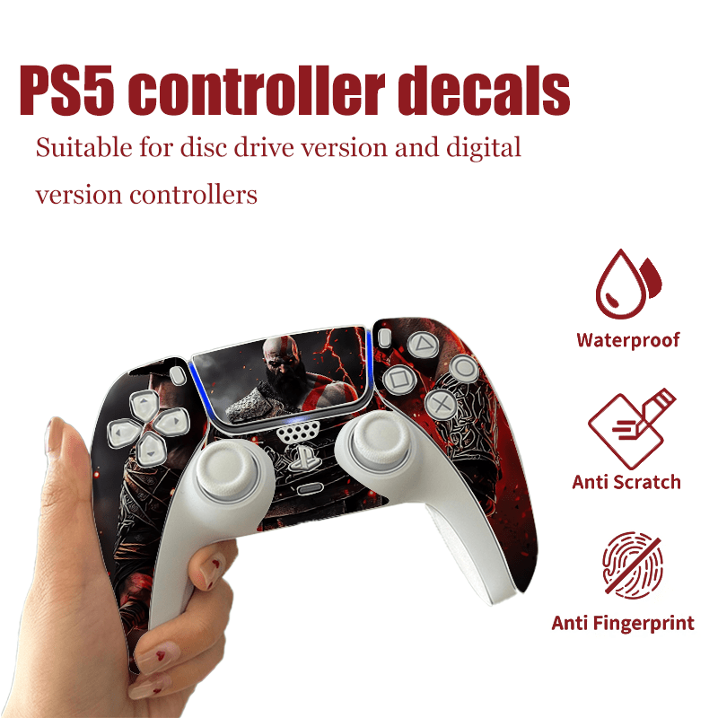 2pcs Stickers pour Manette Sony PlayStation 5 - Couverture Complète, Finition Mate Anti-Traces de Doigts & Anti-Rayures, Compatible avec PS5/Elite Edition, Protection Manette, Accessoire Gaming, Accessoires Gaming, Articles Gaming, Bricolage Gaming