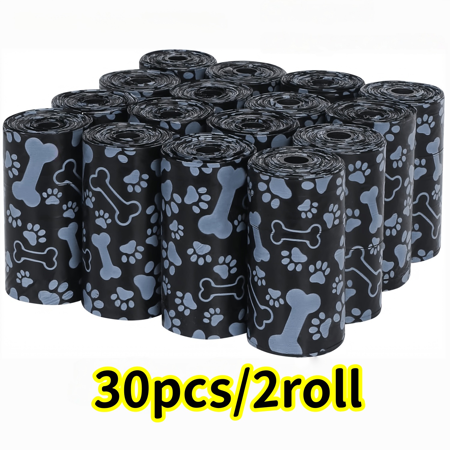 TEMU 30pcs/2 Rolls Pet Supplies Dog Waste Bags, Thickened And Sturdy Pet Dog Poop Bags, Opaque Leak-proof And Odor-resistant Bags, Easy To Clean, X
