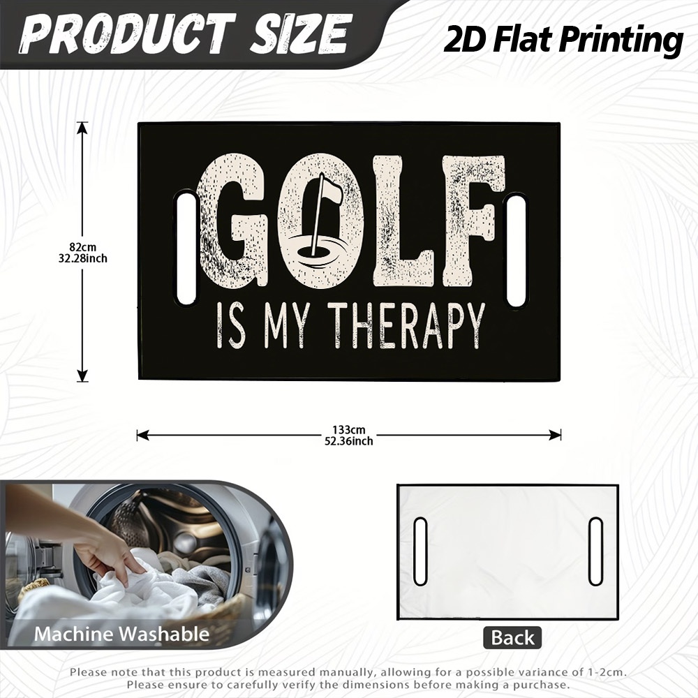 TEMU (2d Flat) 1pc Golf Is My Therapy Quote - Golf Cart Seat Cover, Easy, Foldable & Easy Replacement, Fits Most Club Golf Carts, Golf Additions,