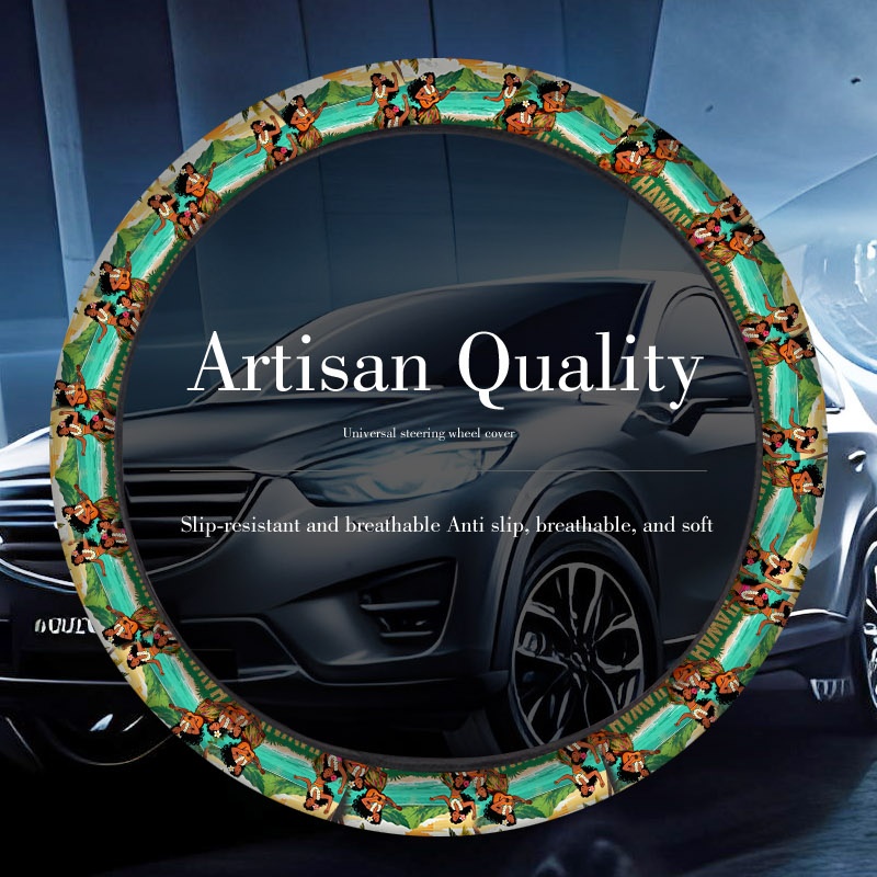 품목 사진 vibrant hawaiian sne   car steering wheel cover, 38x38cm durable, decorative auto interior acssory for regular driving & road trip use