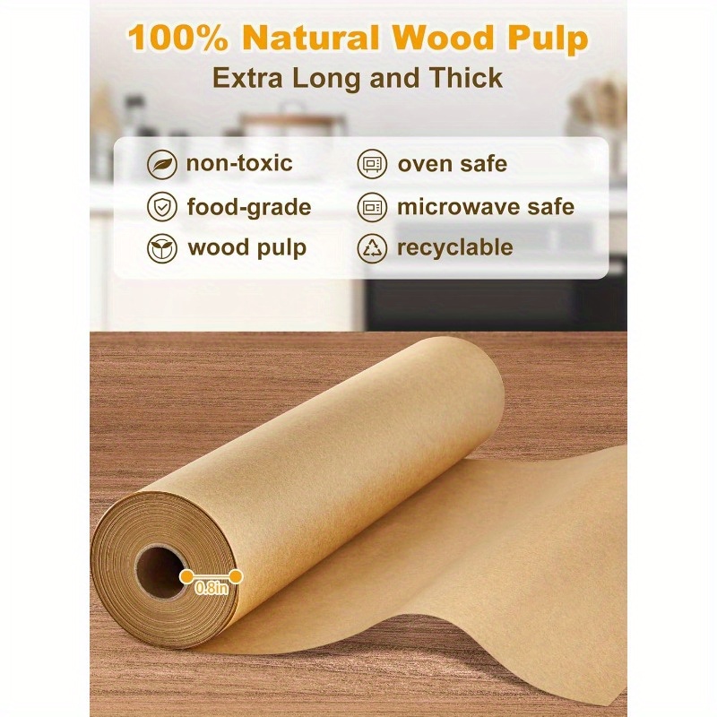 parchment paper roll for baking 15  242ft 300 sq. ft nonstick baking paper sheets with slide cutter heavy duty extra long for kitchen baking cooking grilling steaming unbleached, kitchen baking essential, baking sheet liner, unbleached parchment sheets, heavy duty parchment, tear-resistant sheets, food-grade coating, meal prep  , professional Product details 3