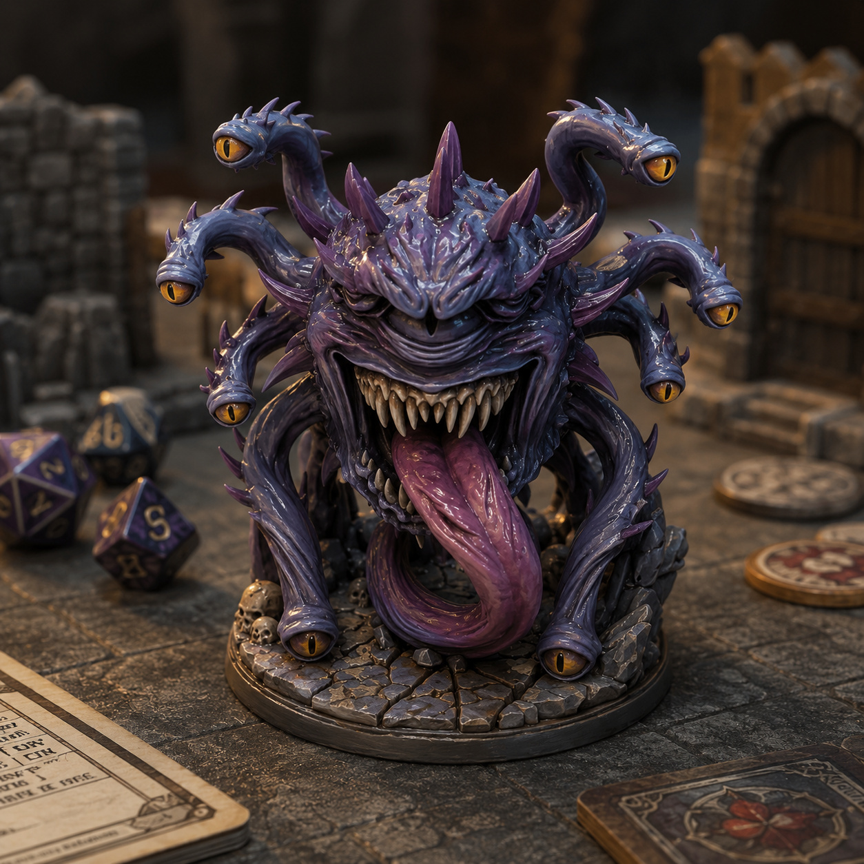 a   miniature model figure of a monster   unpainted eye   model 3d printed uv resin fantasy creature figurine suitable for tabletop rpgs board games   terrain and diy painting models 0