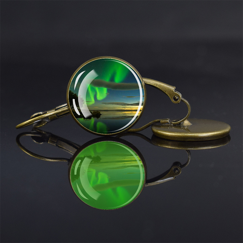 Luminous Northern Lights Romantic Bronze Earrings, Gift for Her