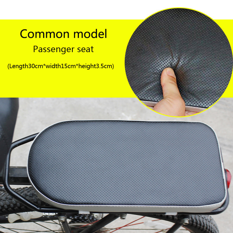 

1 Pc Comfortable Cotton Seat Cushion For Bicycle Rear Seat, Mountain Bike Rear Support Seat Cushion, Pu Leather Waterproof Strap, Safety , , Electric Road Bike Soft Rear Seat Cushion