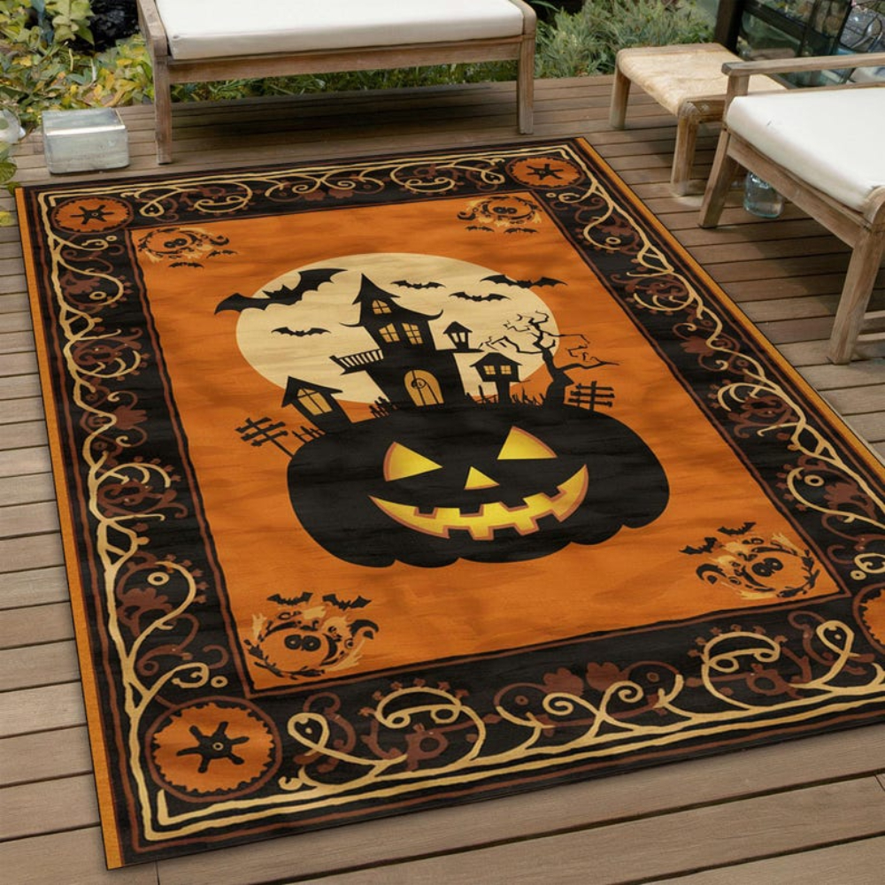 TEMU Halloween Rug, Pumpkin Rug, Horror Area Rug, Fall Home Decoration, Spooky Decor Indoor, For Festive , Housewarming Rug