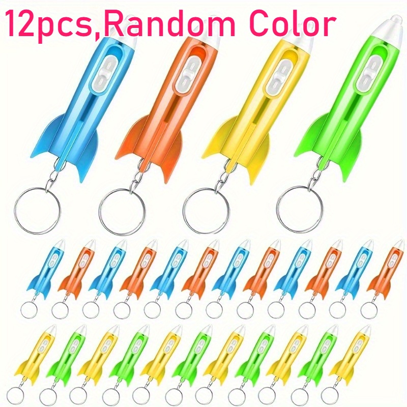 Image of 12pcs, Led Flashlight Keychain - Astronaut Space Theme - Random Colors - Birthday Party Favors, Stocking Stuffers For Men, Women, Perfect Gift For Birthdays And Christmas || Keychain Accessories |()