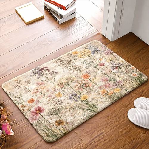1pc 2pcs 3pcs vintage flannel mats featuring a non slip rubber backing durable and machine washable suitable for kitchens bedside carpets and used in living rooms bedrooms offices bathrooms