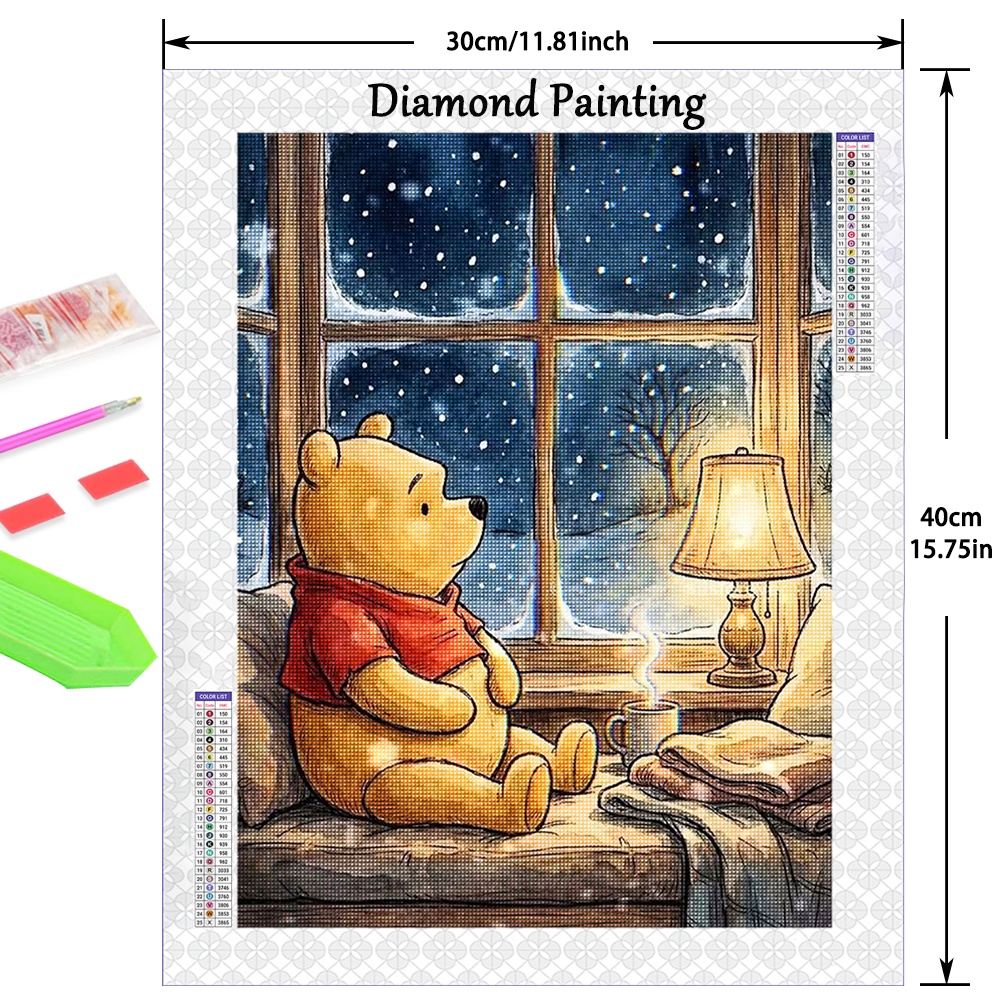 Image of New Winnie The Pooh Series 5d Diy Diamond Painting Kit, Artist Home Bedroom Wall Decor Craft, Creative Handmade Holiday Gift