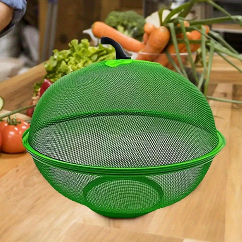 2pcs Set: 1 Lid + 1 Base, Fruit Basket, Kitchen Drain Basket, Protective Fruit Rack, Reusable Vegetable And Fruit Holder, Desktop Wire Fruit Bowl Non-food Direct Contact