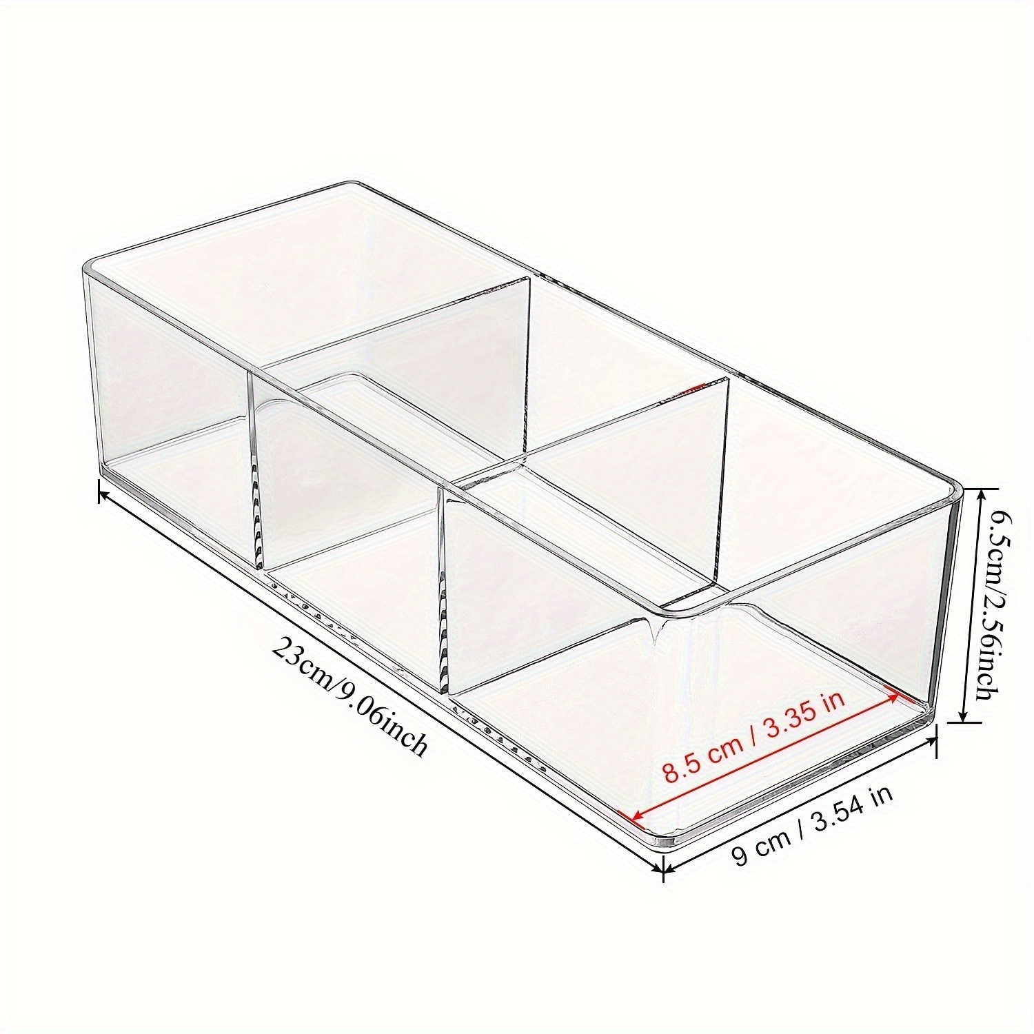 Image of Three-compartment Makeup Storage Box - Stackable Makeup Storage Drawers, Suitable For Dressing Tables, Bathrooms And Kitchen Cabinets