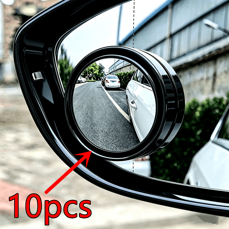 10pcs Car Blind Spot Mirrors | 360&deg; Adjustable Wide Angle Rearview Mirrors For Reversing And Parking, Hd Glass, Universal Vehicles