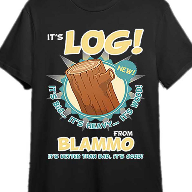 

This Is A Log- Lun And Stampe - T-shirt 339219 Fun Men's Short Sleeved Pattern T-shirt Series Black Pr