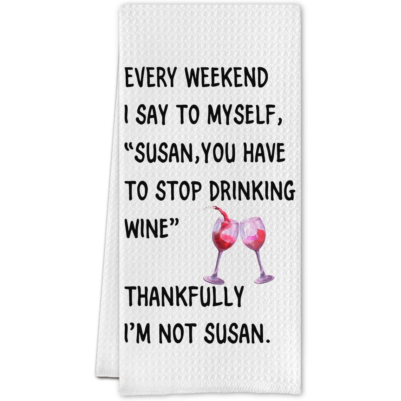 TEMU Funny Wine Themed Kitchen Towels Suitable For Women - Microfiber Hand Dish & Tea Towels With Wine Phrases, Contemporary Rectangular Wine Decor