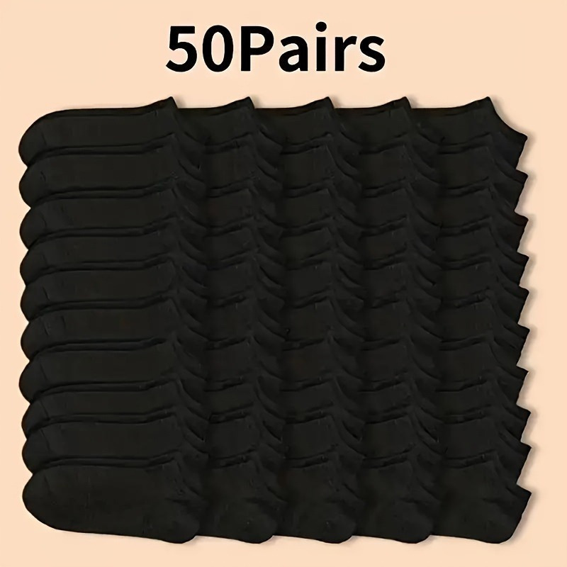 TEMU 30/40/50 Pairs Of Soft And Comfortable Lightweight Black And White Gray Thin Socks - Invisible Low Cut Design, Durable, Unisex, Suitable For ,