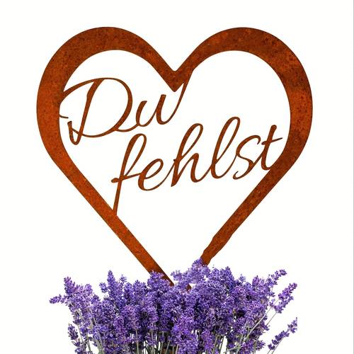 2d flat 2d printed weather resistant rustic heart shaped grave marker durable acrylic grave marker with colored accents featuring du fehlst and lavender bouquet pet keepsake outdoor graveyard decoration